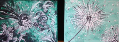 bottles and brushes paintings