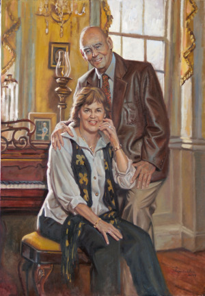 Portrait of Gene and Georgie Wambold by portrait painter Robert Maniscalco