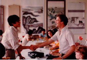 Meeting the clarinet deligation in China (we were the first university concert tour in 1982)