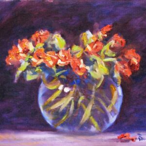 Roses in a Round Vase