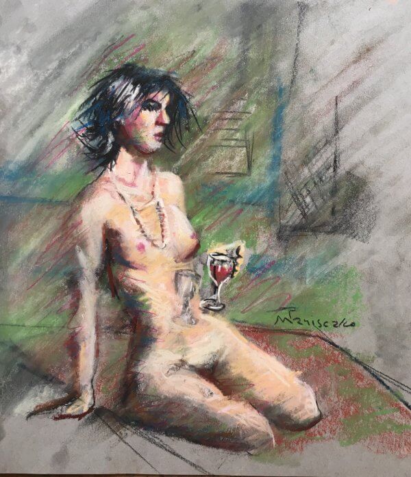 Seated Nude with Wine