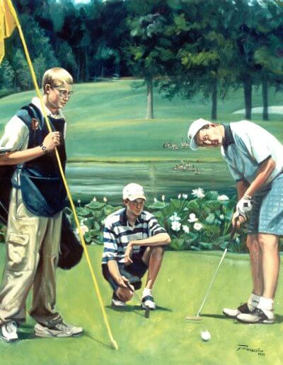 family golfing portrait
