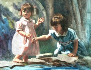 portrait painter of little girls
