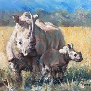 Rhinos - Mother and Calf