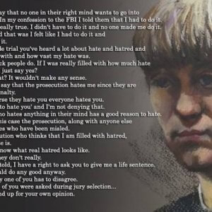 Dylann Roof Trial - Roof With Closing Statement