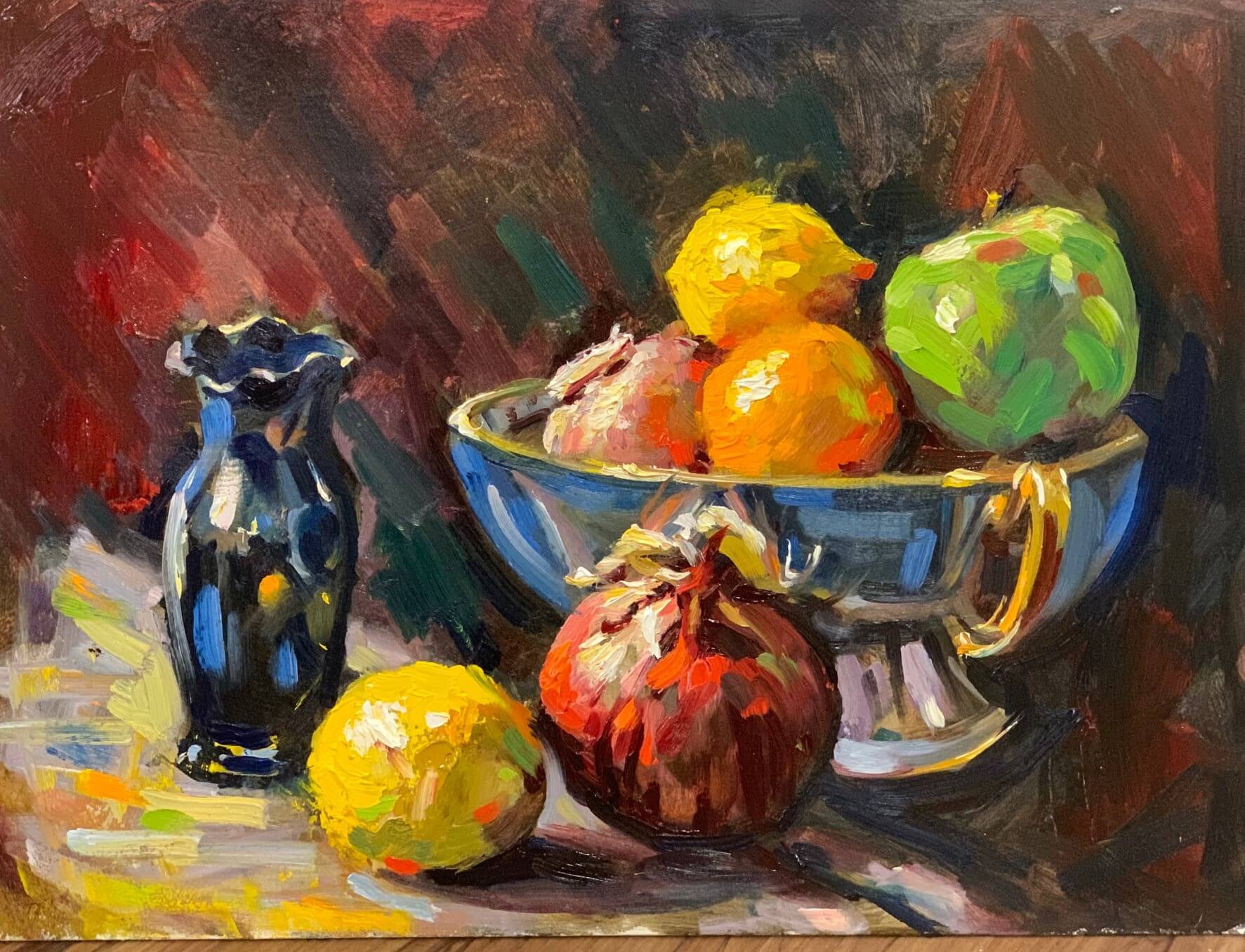 Vase and Bowl of Fruit - Maniscalco Gallery