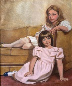 Diana and Kara portrait painting