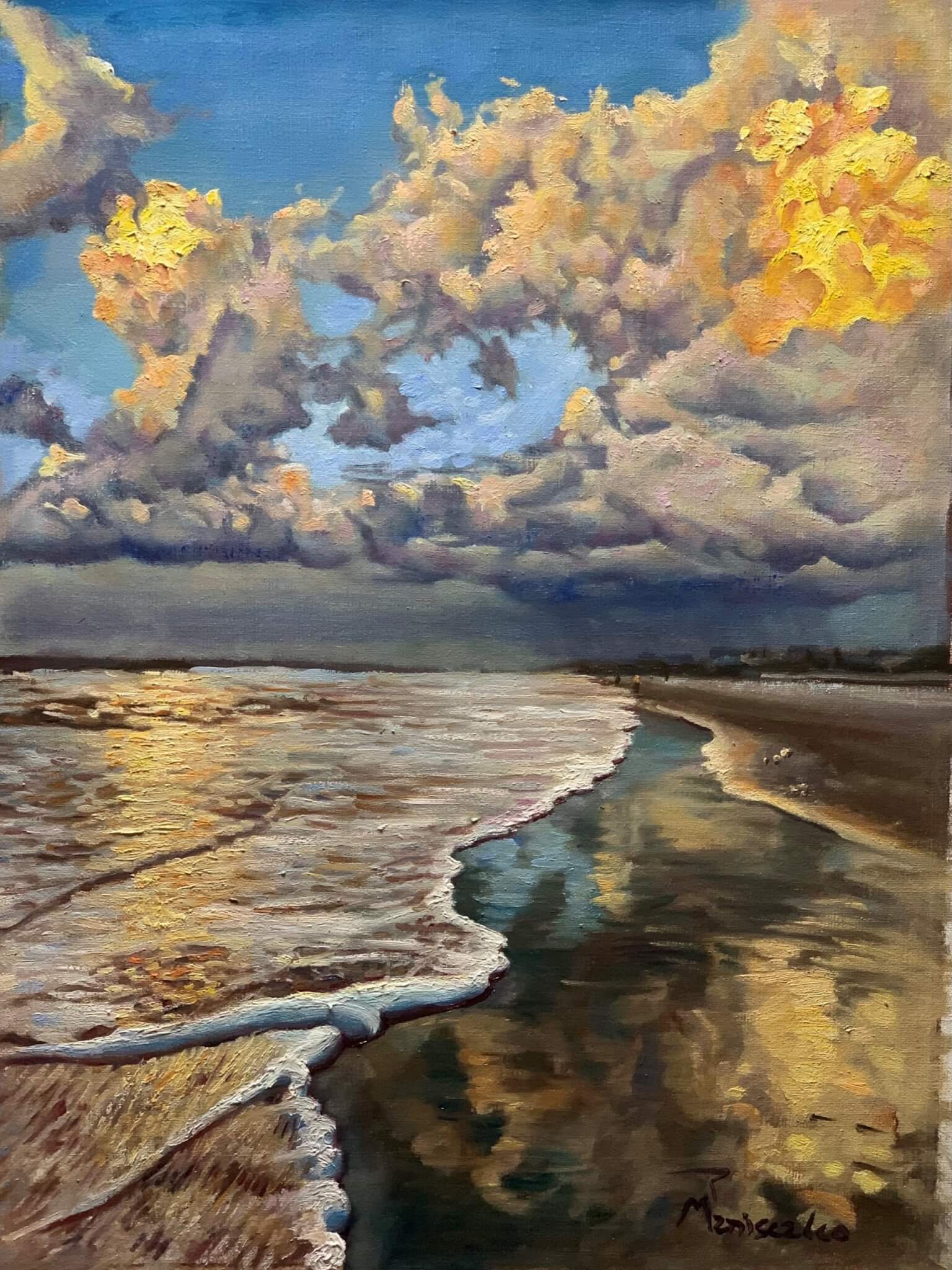 Beach Reflections Distant Storm Beach Reflections Distant Storm