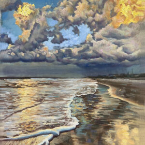 Beach Reflections, Distant Storm