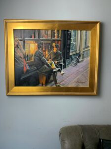 Outside Gullem framed on wall