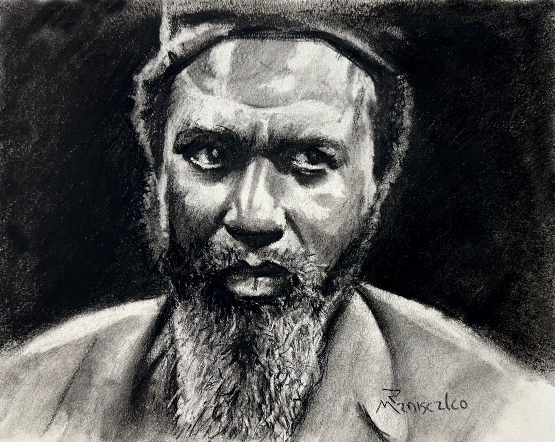 Thelonious Monk 9 x 12 charcoal on paper