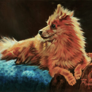 Dog portrait in oil