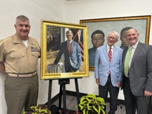 Mayor Joe Riley with General Glenn M. Walters and the artist