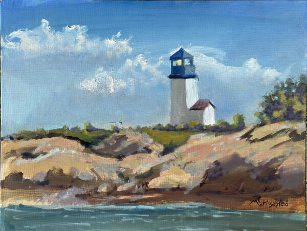 Michigan Lighthouse 1 12 x 16" oil on canvas panel