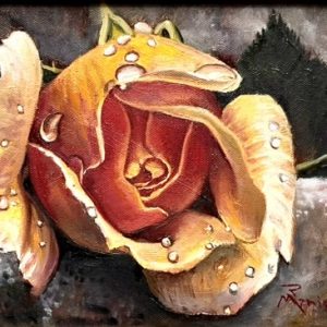 diamonds on a yellow rose