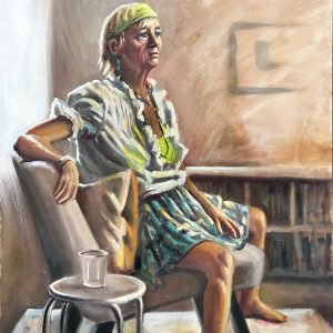 Woman with glass