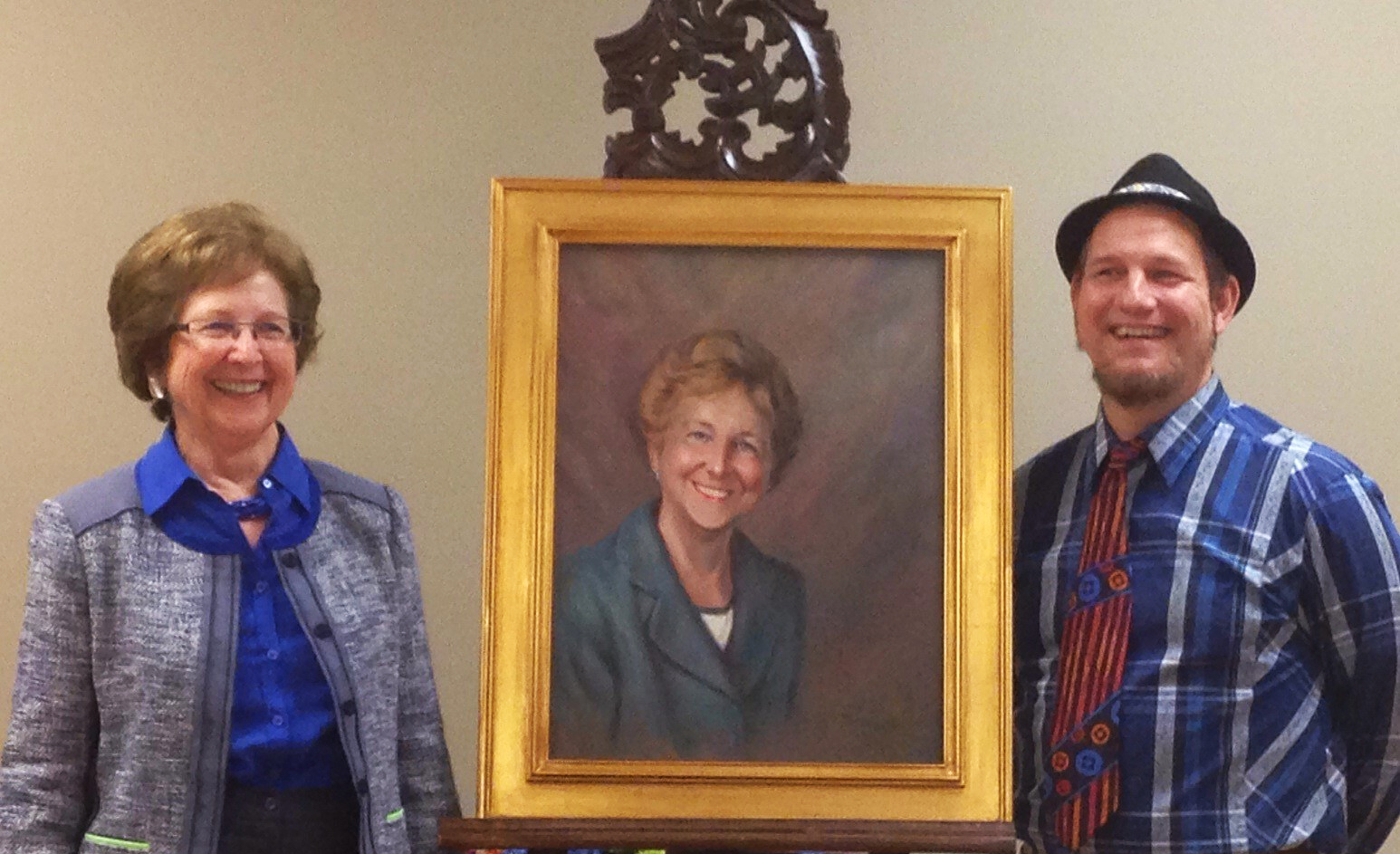 portrait artist Robert Maniscalco with Barbara Tilly